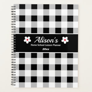 Trendy zwart wit geruit Home School les Planner