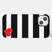 Trendy zwart-wit gestreept iPhone hoesje (Achterkant horizontaal)