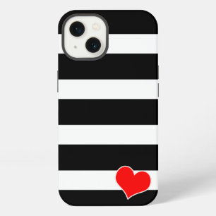 Trendy zwart-wit gestreept iPhone 13 hoesje