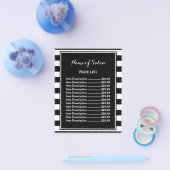 Trendy Zwart-Wit Gestreepte Prijslijst Kapsalon Flyer (Enkel)