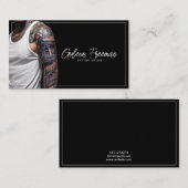 Trendy zwart-wit getatoeëerd Guy Tattoo Artist Visitekaartje (Voorkant / Achterkant)