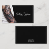 Trendy zwart-wit getatoeëerde arm Tattoo artiest Visitekaartje (Voorkant / Achterkant)