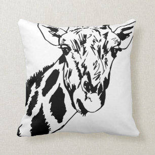 Trendy zwart wit Giraffe decoratief Sierkussen