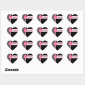 Trendy zwart-wit Giraffe met roze madeliefje Hart Sticker (Vel)