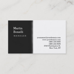 Trendy Zwart Wit Grijs Manager Visitekaartje