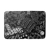 Trendy zwart-wit grillige vispatroon badmat (Voorkant)