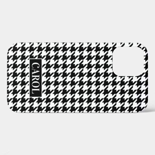 Trendy zwart-wit houndstooth-controlepatroon Case-Mate iPhone case (Achterkant (horizontaal))