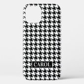 Trendy zwart-wit houndstooth-controlepatroon Case-Mate iPhone case (Achterkant)