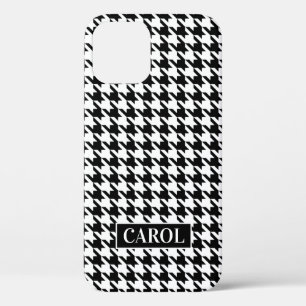 Trendy zwart-wit houndstooth-controlepatroon Case-Mate iPhone case