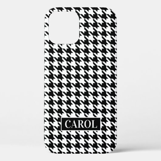 Trendy zwart-wit houndstooth-controlepatroon Case-Mate iPhone case (Achterkant)