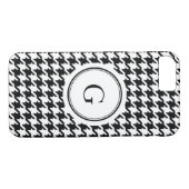 Trendy zwart-wit houndstooth-monogram Case-Mate iPhone case (Achterkant (Horizontaal))