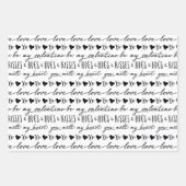 Trendy zwart-wit kalligrafie Be My Valentijn Inpakpapier Vel (Voorkant)