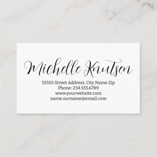 Trendy zwart-wit Make-up Artiest Haarsalon Visitekaartje (Achterkant)