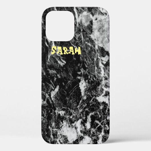 Trendy zwart-wit marmer Case-Mate iPhone case (Achterkant)