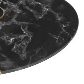 Trendy zwart-wit marmeren steen -  - snijplank (Hoek)