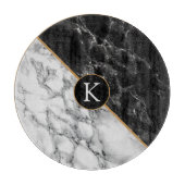 Trendy zwart-wit marmeren steen -  - snijplank (Voorkant)