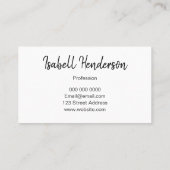 Trendy zwart-wit minimalistische moderne eenvoudig visitekaartje (Achterkant)