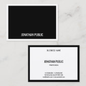 Trendy zwart wit minimalistische Sjabloon Elegant Visitekaartje (Voorkant / Achterkant)