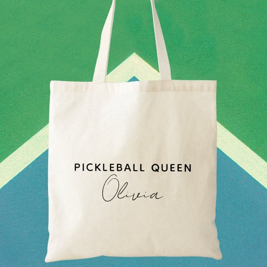 Trendy zwart-wit moderne minimalistische picklebal tote bag
