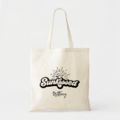 Trendy zwart-wit moderne script naam tote bag (Voorkant)