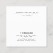 Trendy Zwart Wit Monogram Initiaal Stijlvol Modern Vierkante Visitekaartje (Achterkant)