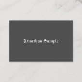 Trendy zwart-wit nostalgische oude Engelse tekst Visitekaartje (Voorkant)