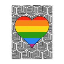 Trendy zwart wit ontwerp regenboog hart liefde