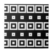 Trendy zwart-wit op art geometrisch patroon tegeltje (Voorkant)
