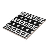 Trendy zwart-wit op art geometrisch patroon tegeltje (Zijkant)
