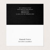 Trendy Zwart & Wit Plain Creatief Modern Linnen Visitekaartje (Buitenkant ongevouwen)