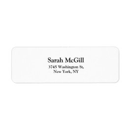 Trendy Zwart & Wit Plain Elegant Modern Legible Etiket