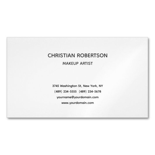 Trendy Zwart Wit Professioneel Stijlvol Modern Magnetisch Visitekaartje (Voorkant)