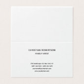 Trendy Zwart Wit Professioneel Stijlvol Modern Visitekaartje (Buitenkant ongevouwen)