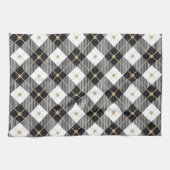 Trendy zwart-wit ruitpatroon theedoek (Horizontaal)