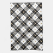 Trendy zwart-wit ruitpatroon theedoek (Verticaal)
