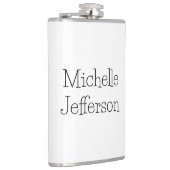 Trendy Zwart & Wit Script Naam Chic Heupfles (Rechts)