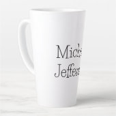 Trendy Zwart & Wit Script Naam Chic Latte Mok (Linkerhoek)
