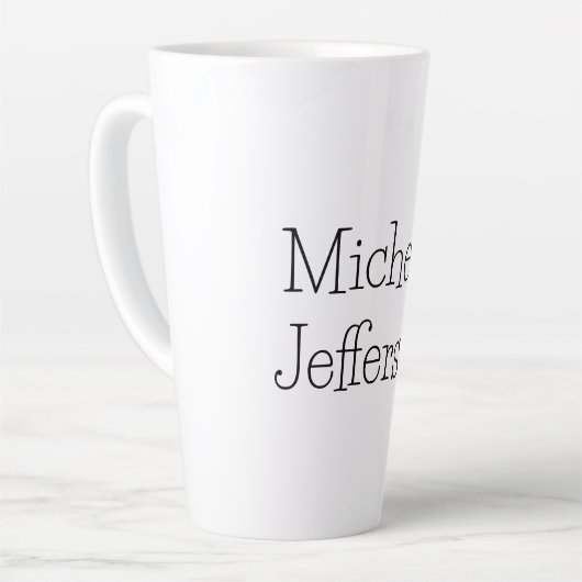 Trendy Zwart & Wit Script Naam Chic Latte Mok (Linkerhoek)