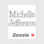 Trendy Zwart & Wit Script Naam Chic Sticker (Vel)