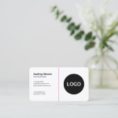 Trendy zwart-wit Sjabloon nageltechnicus Visitekaartje (Staand voorkant)