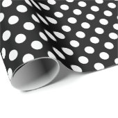 Trendy zwart-wit stippenpatroon cadeaupapier (Rol Hoek)