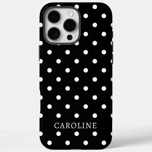 Trendy Zwart & Wit Stippenpatroon Persoonlijke Naa Case-Mate iPhone Case (Achterkant)
