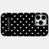 Trendy Zwart & Wit Stippenpatroon Persoonlijke Naa Case-Mate iPhone Case (Achterkant (horizontaal))