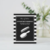 Trendy Zwart Wit Strepen Afspraakherinnering Briefkaart (Staand voorkant)