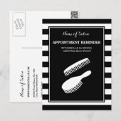 Trendy Zwart Wit Strepen Afspraakherinnering Briefkaart (Voorkant / Achterkant)