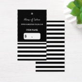 Trendy Zwart Wit Strepen Haarsalon Hang Label Visitekaartjes (Bureau)