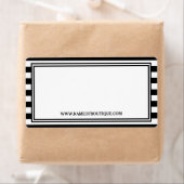 Trendy Zwart Wit Strepen Haarsalon Website Etiket (Insitu)