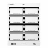 Trendy Zwart Wit Strepen Haarsalon Website Etiket (Full Sheet)