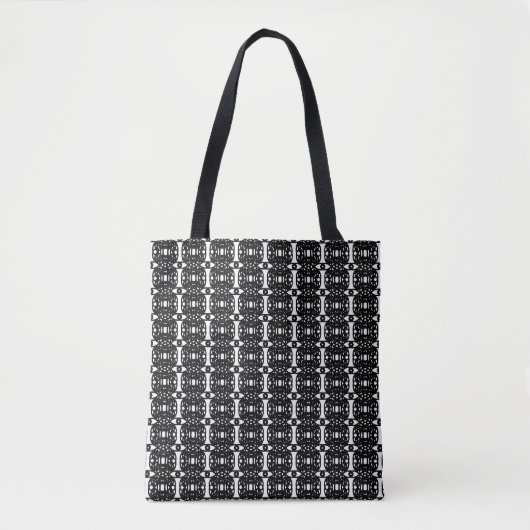 Trendy zwart-wit Tao-patroon Tote Bag (Voorkant)