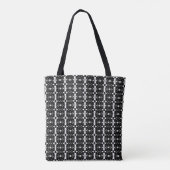 Trendy zwart-wit Tao-patroon Tote Bag (Achterkant)